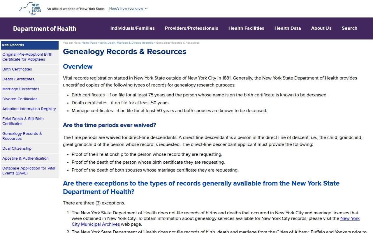 Village of Rockville Centre resident lookup with New York genealogy record rules